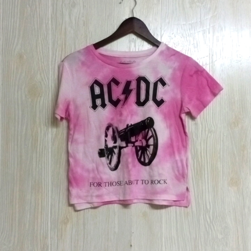 AC/DC tie-dye crop top